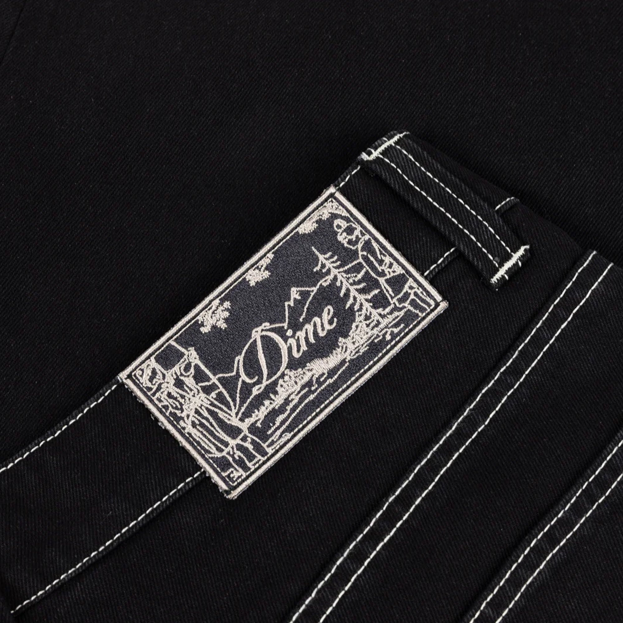 Dime Baggy Denim Pants - Black (Contrast Stitch) – Pass~Port