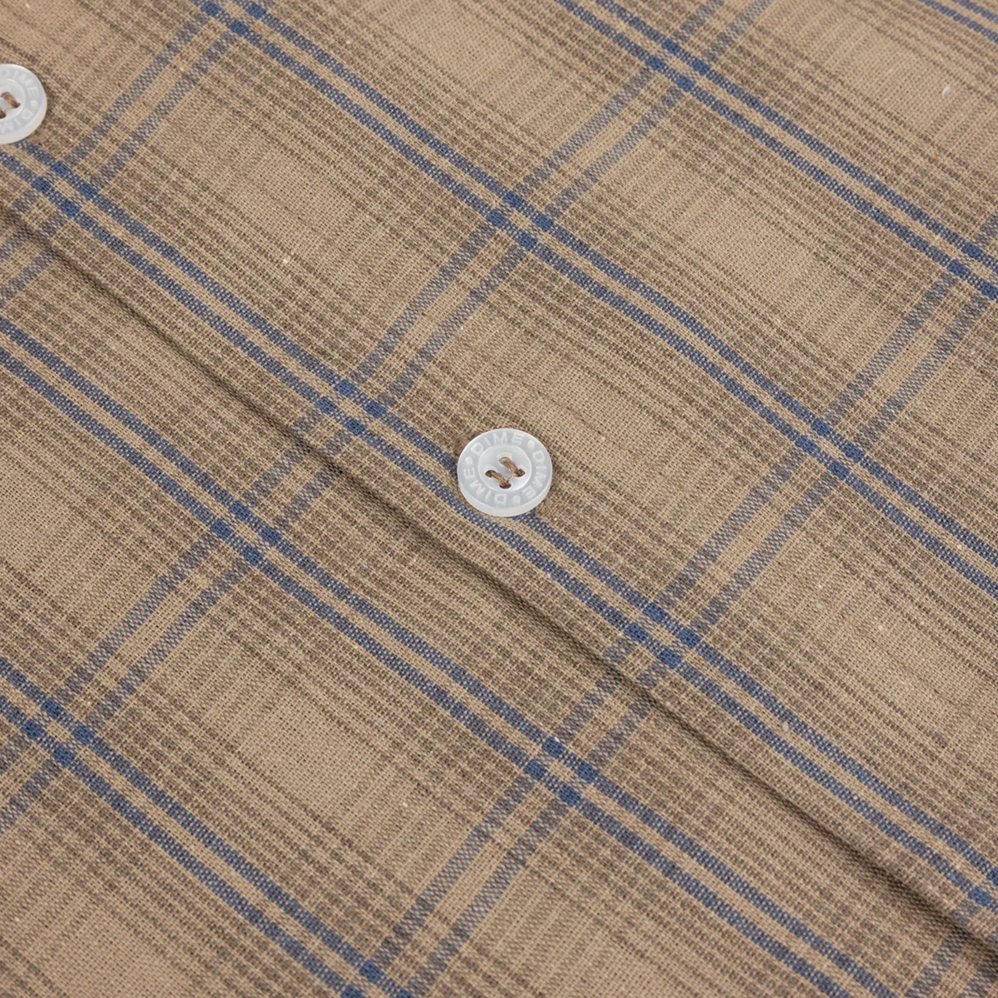 Dime Plaid Button Up Shirt - Brown