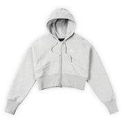 Dime Cropped Zip Hoodie - Ash
