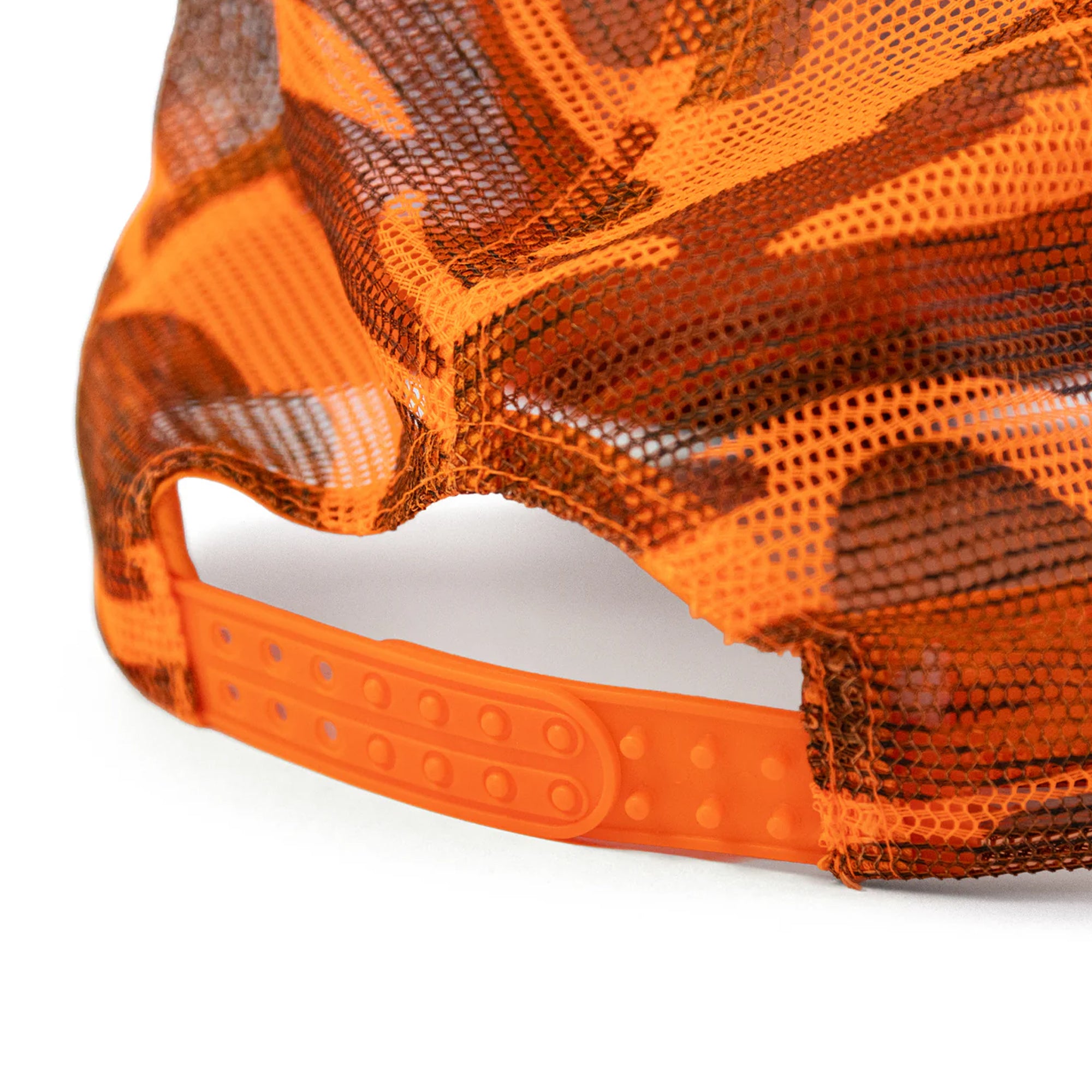 Dungeon Logo Trucker Cap - Electric Blue / Orange Camo