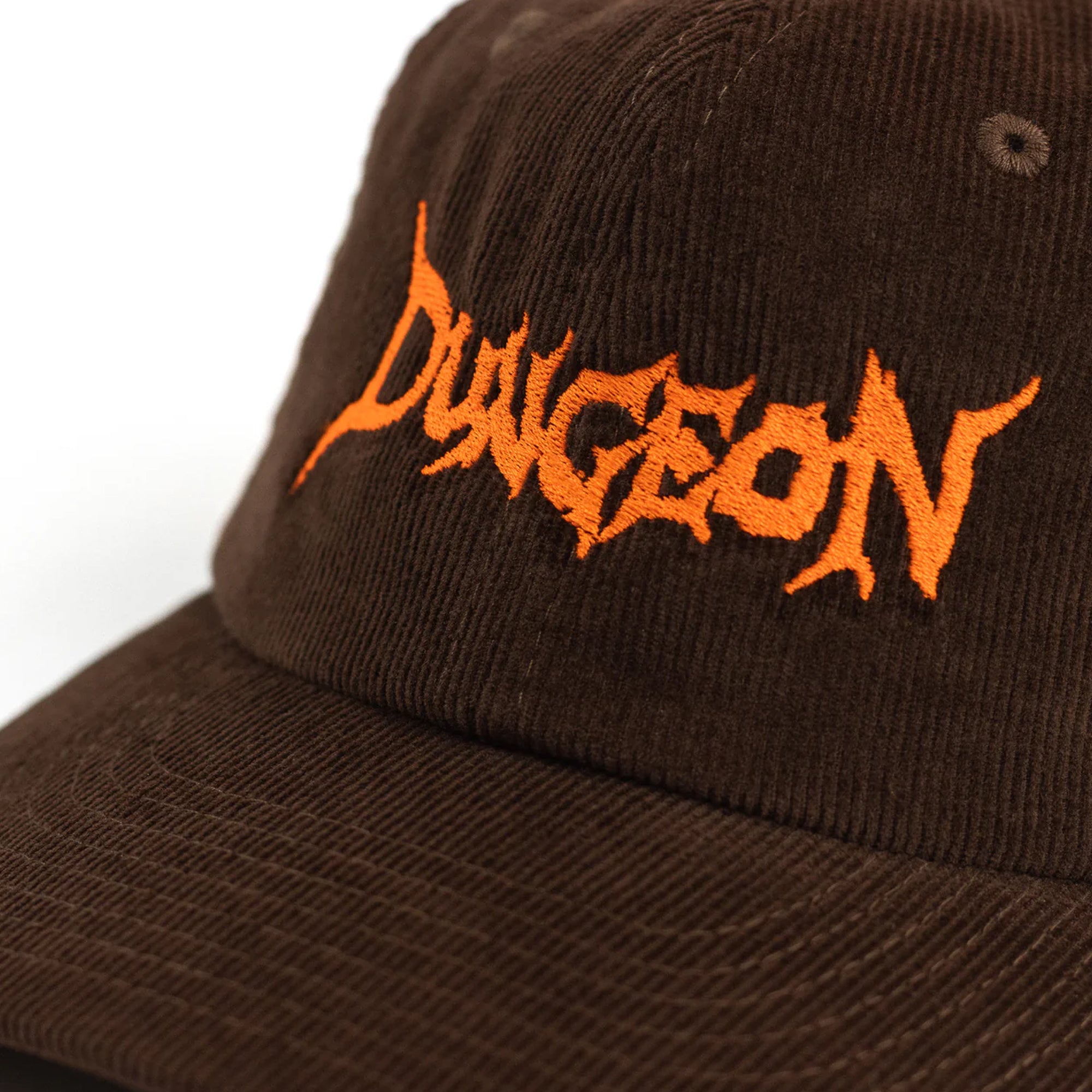 Dungeon Cord Logo Cap - Brown / Neon Orange