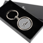 Dime Iced Out Keychain - Silver
