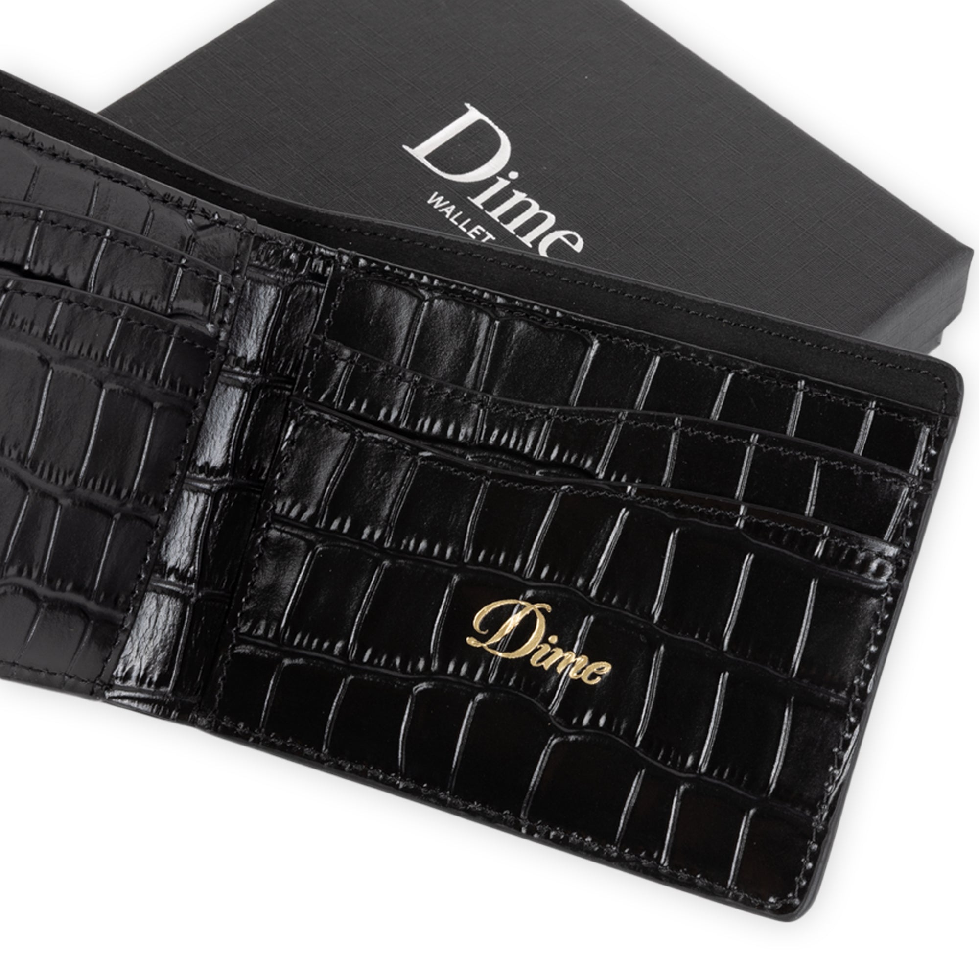 Dime 財布 Dime Croc Bifold Wallet - Black – Pass~Port