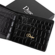 Dime Croc Bifold Wallet - Black