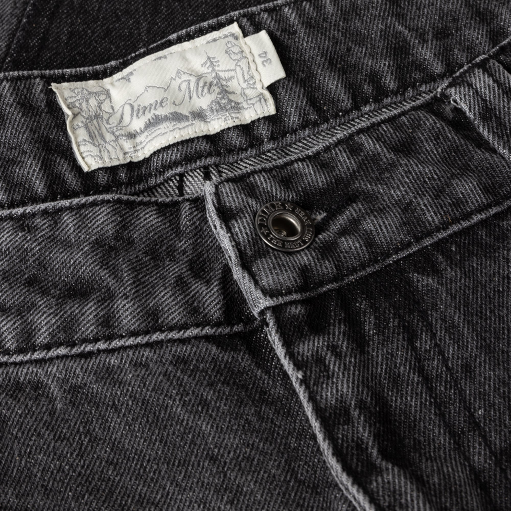 Dime Baggy Denim Pants - Knowtomatic Black