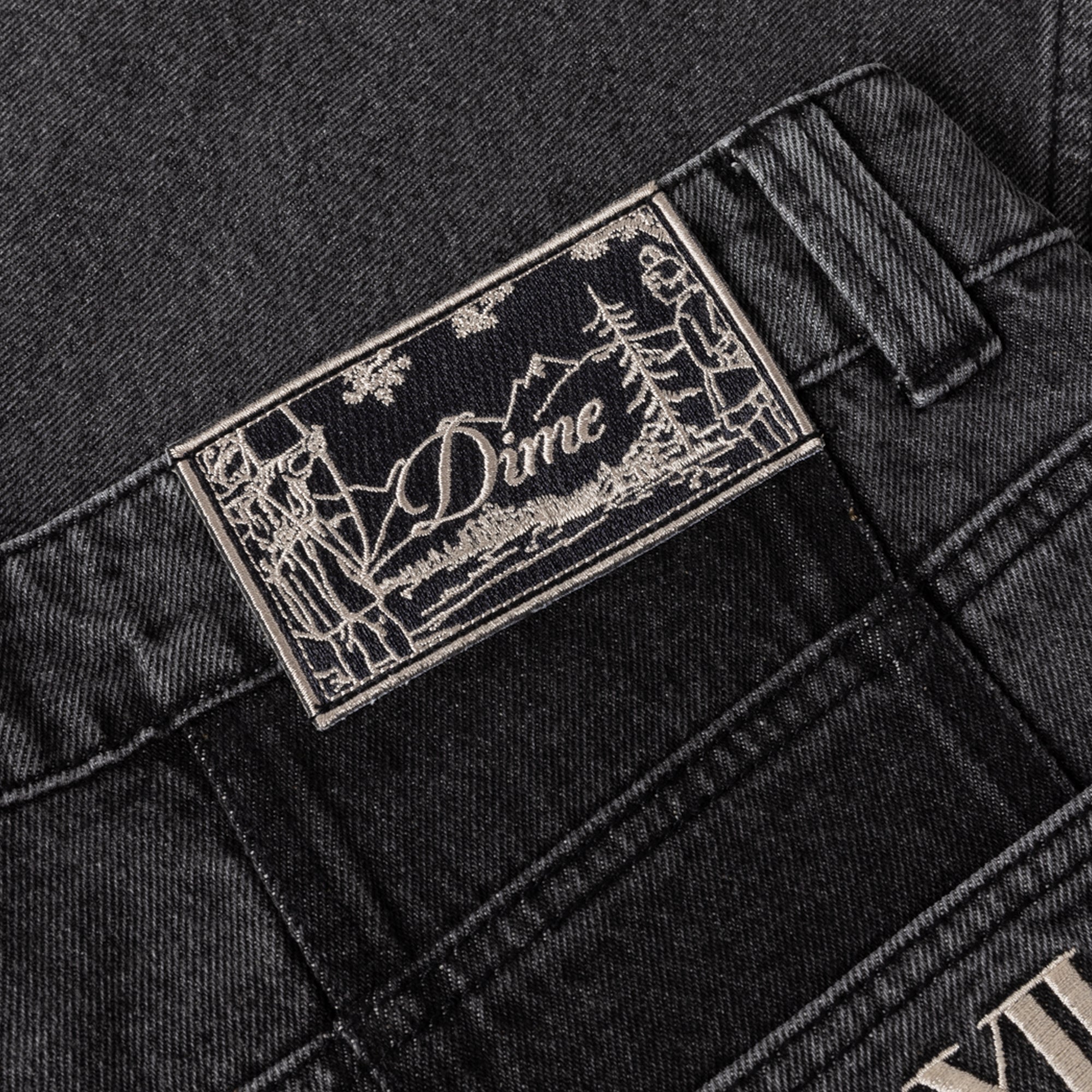 Dime Baggy Denim Pants - Knowtomatic Black