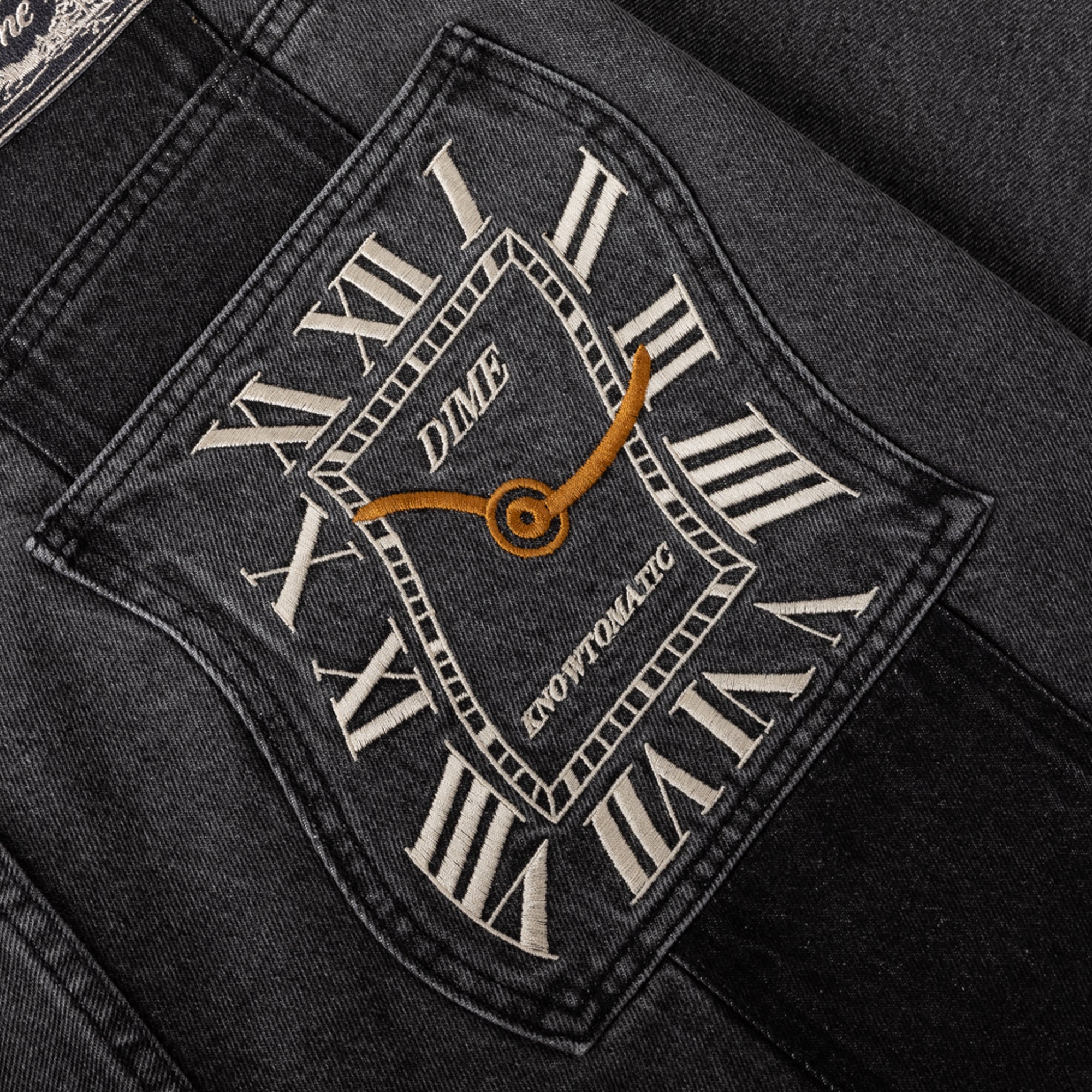 Dime Baggy Denim Pants - Knowtomatic Black