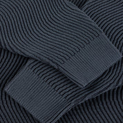 Dime Wave Knit Sweater - Navy
