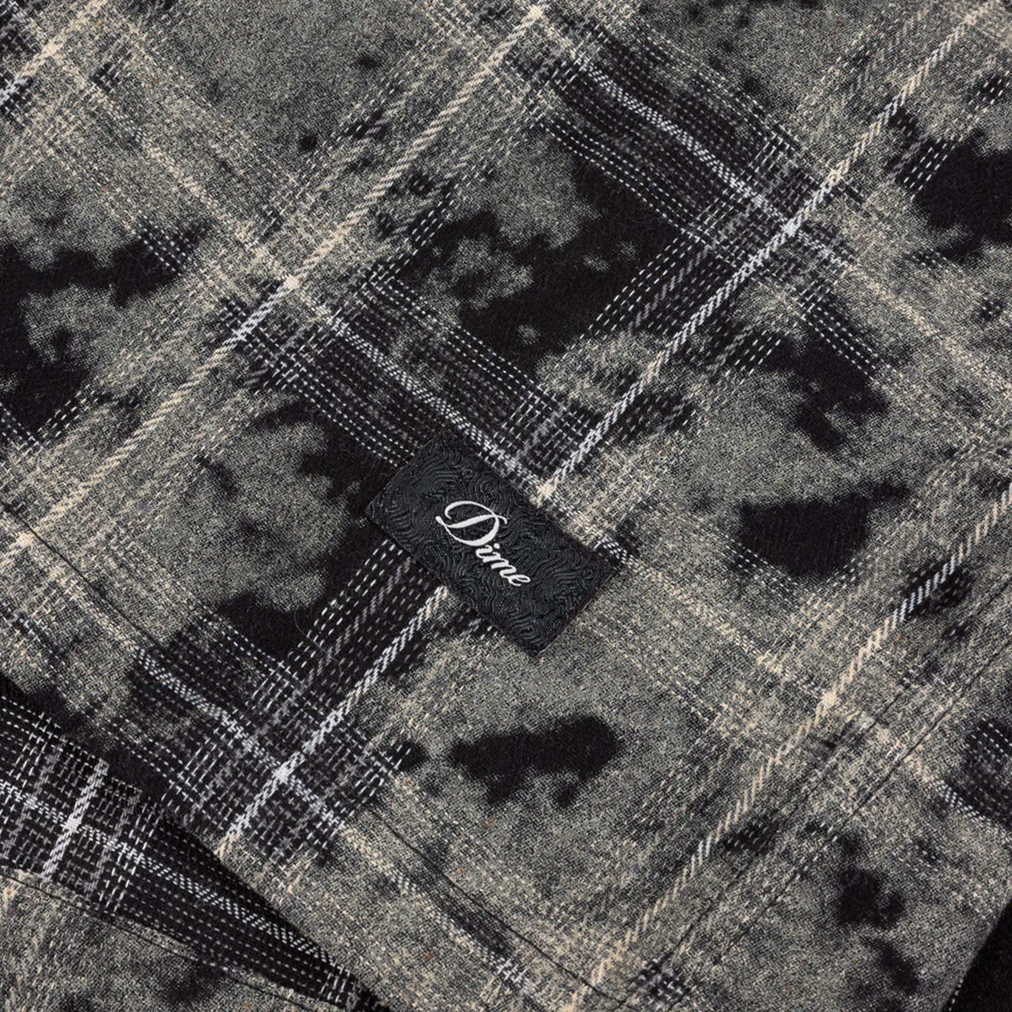 Dime Plaid Flannel Shirt - Bleached Black