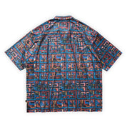 Evisen Julien Open S/S Shirt - Blue / Orange
