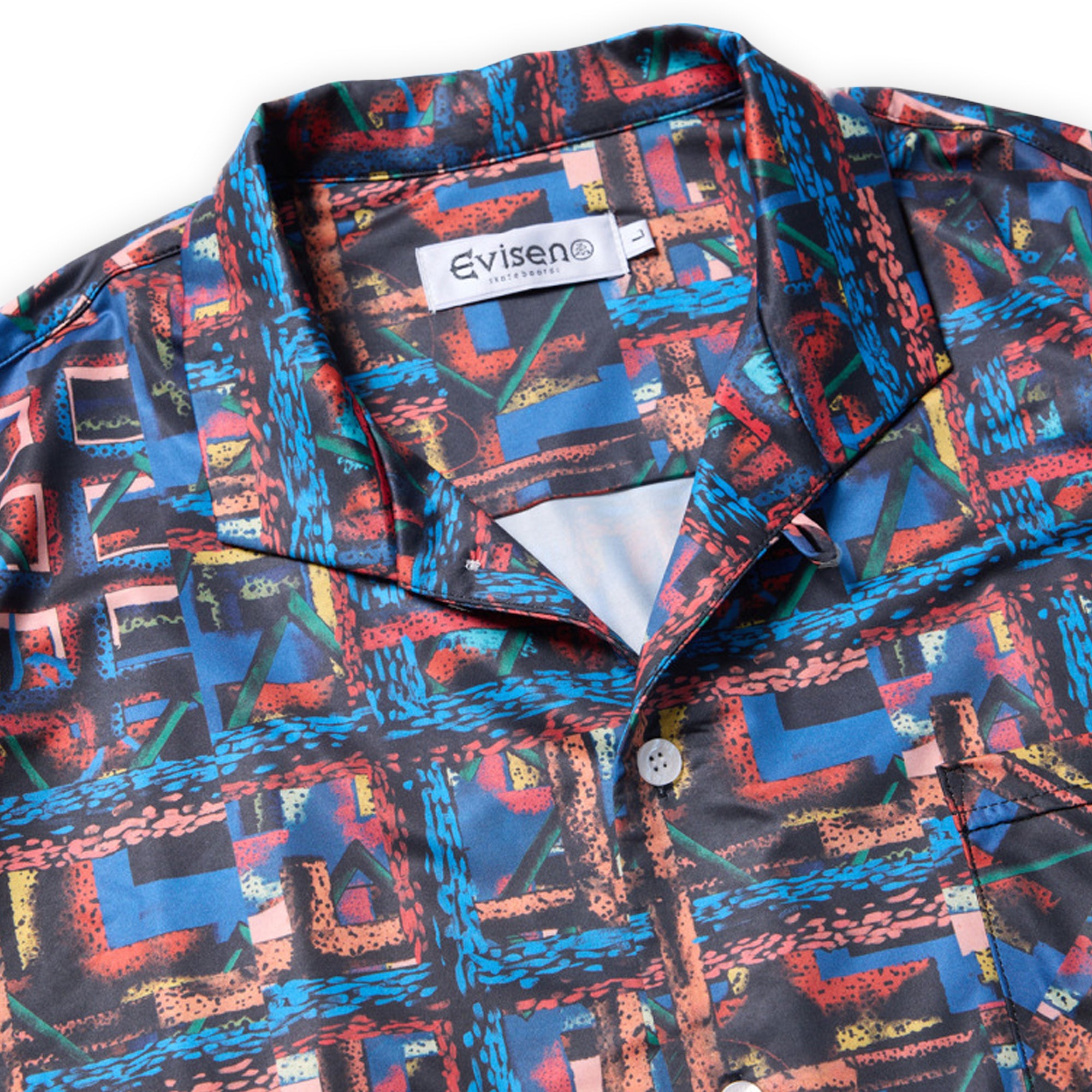 Evisen Julien Open S/S Shirt - Blue / Orange