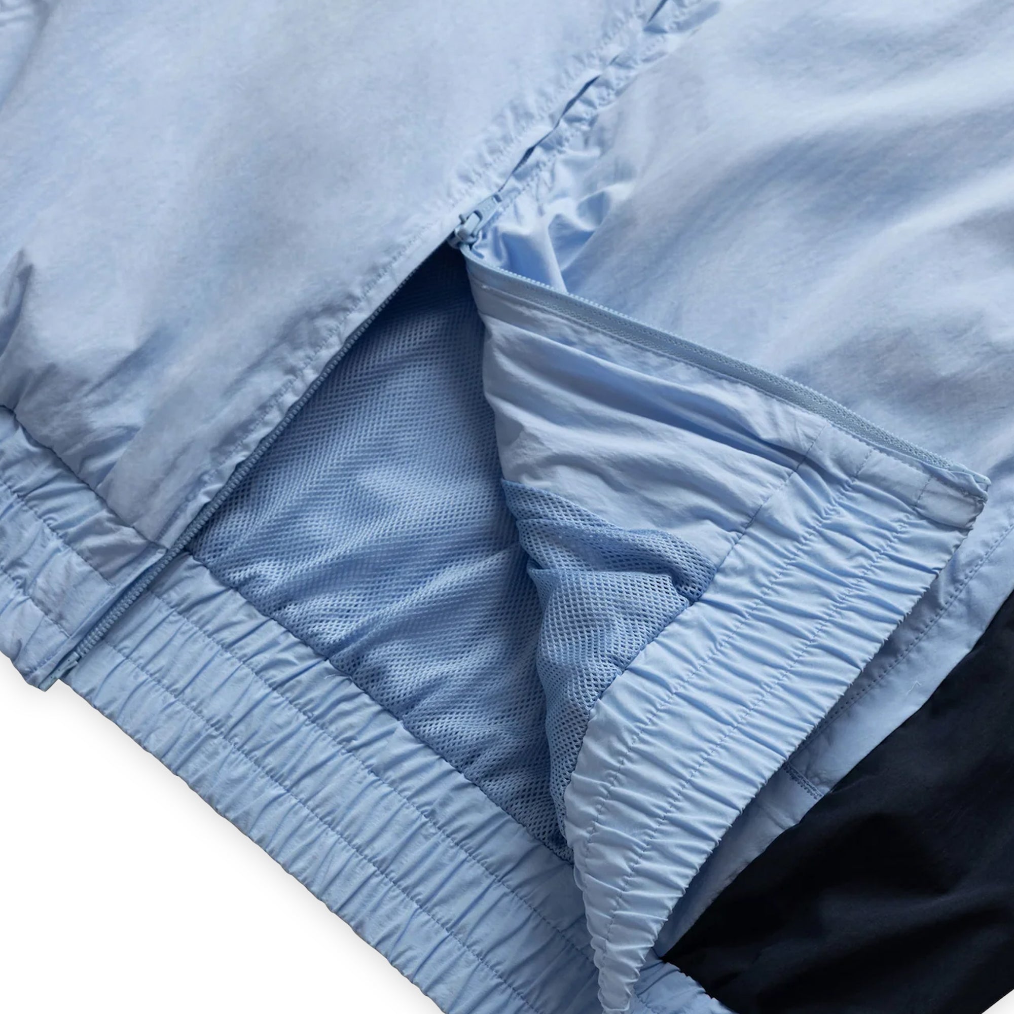 Grand Collection Cotton / Nylon Track Jacket - Powder Blue / Navy