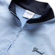 Grand Collection Cotton / Nylon Track Jacket - Powder Blue / Navy