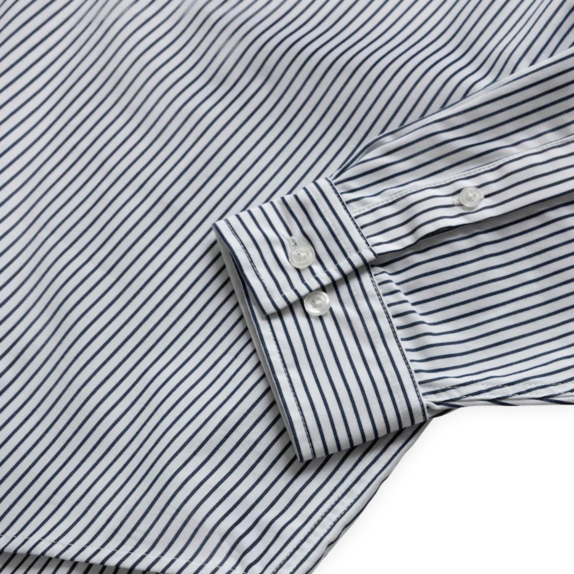 Grand Collection Blair Striped Poplin Shirt - White