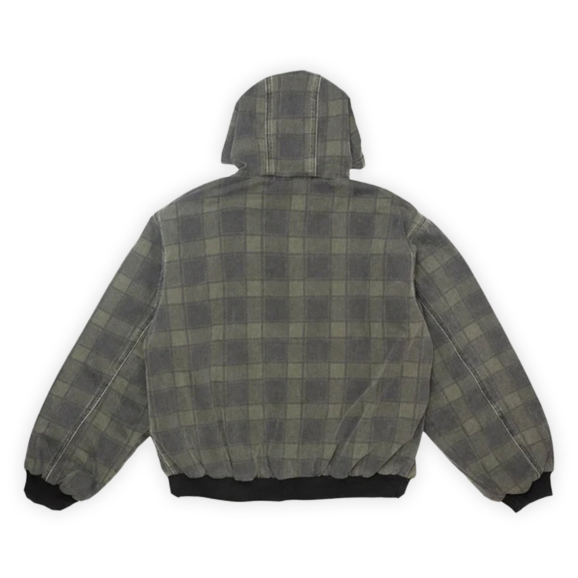 Hoddle Hooded Quilted Denim Jacket - Plaid
