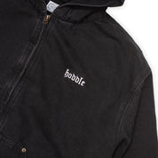 Hoddle Hooded Quilted Denim Jacket - Black