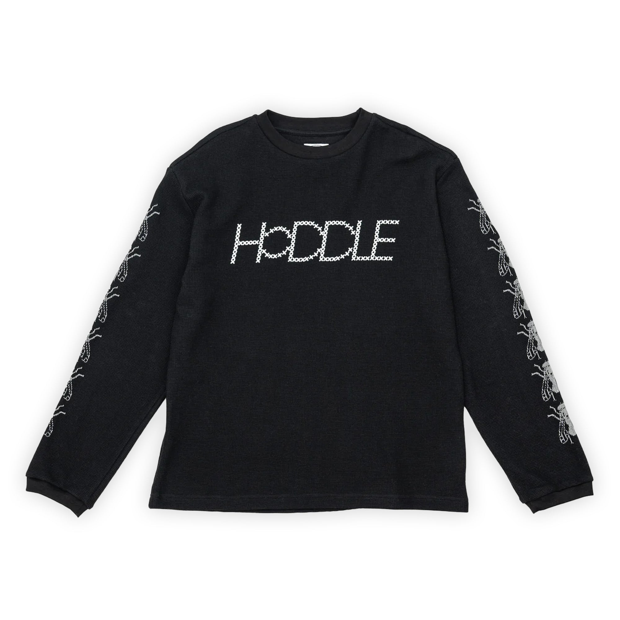 Hoddle Long Sleeve Waffle Knit - Black