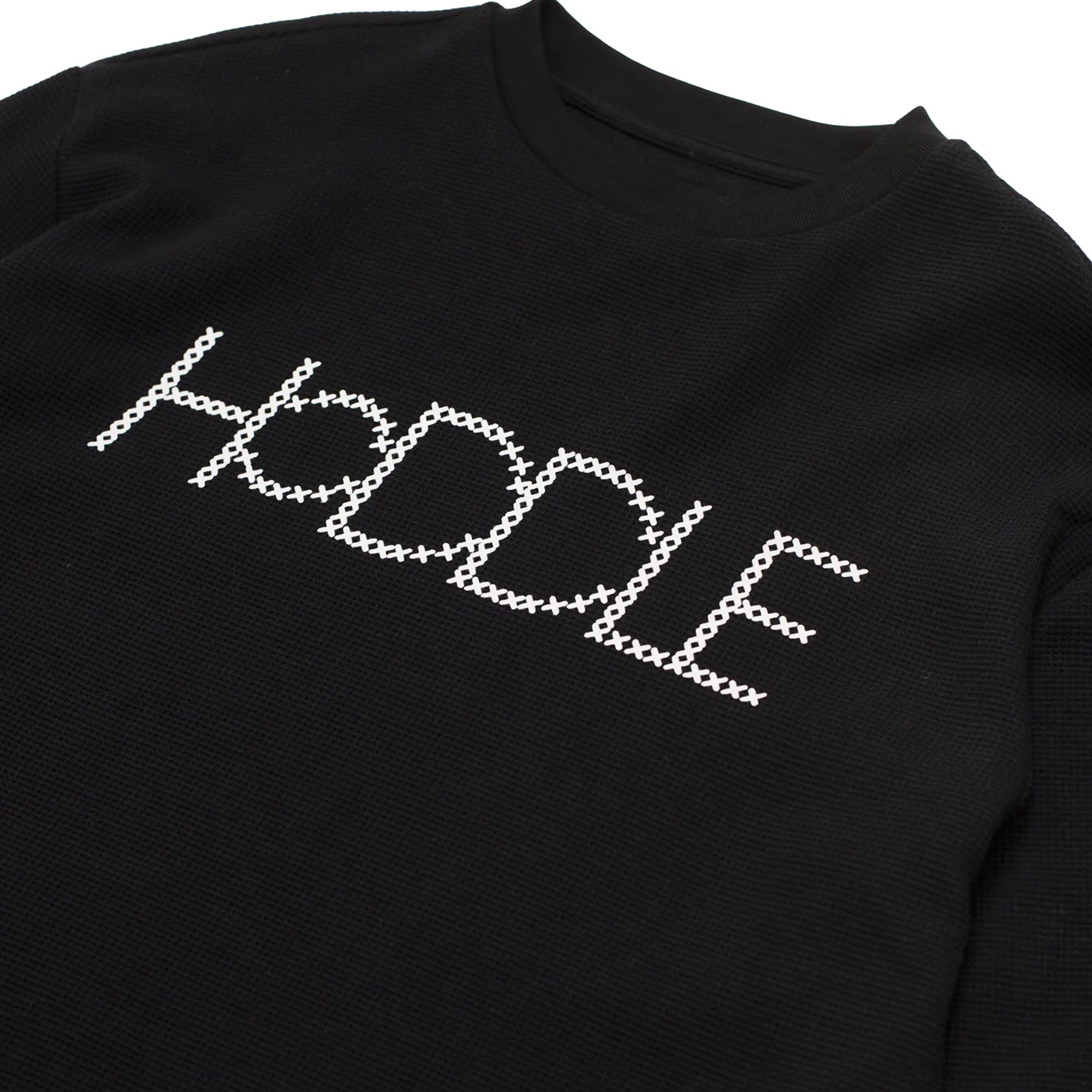 Hoddle Long Sleeve Waffle Knit - Black