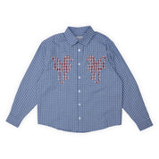 Hoddle Primary Logo Shirt - Gingham Blue