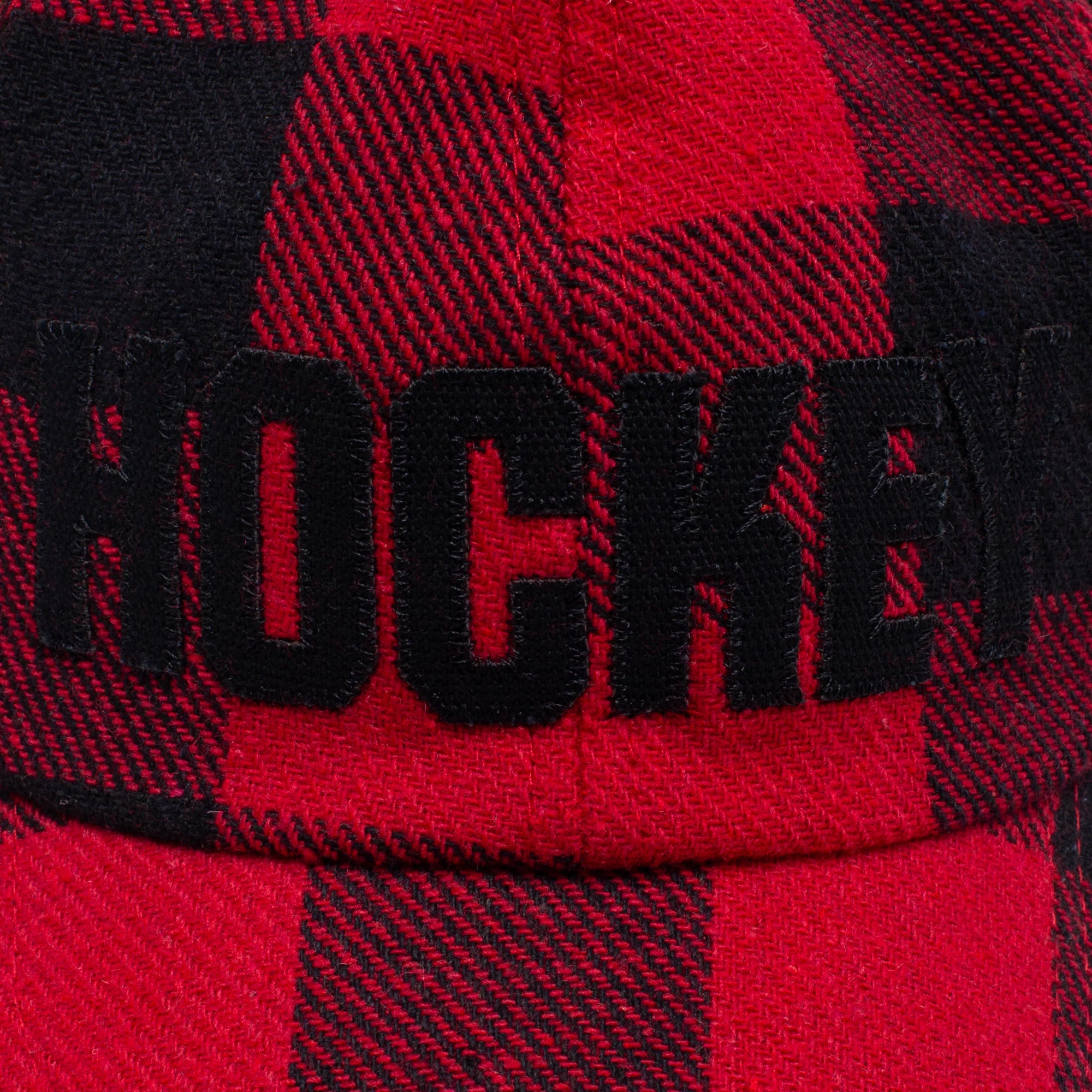 Hockey Plaid Hockey Hat - Red