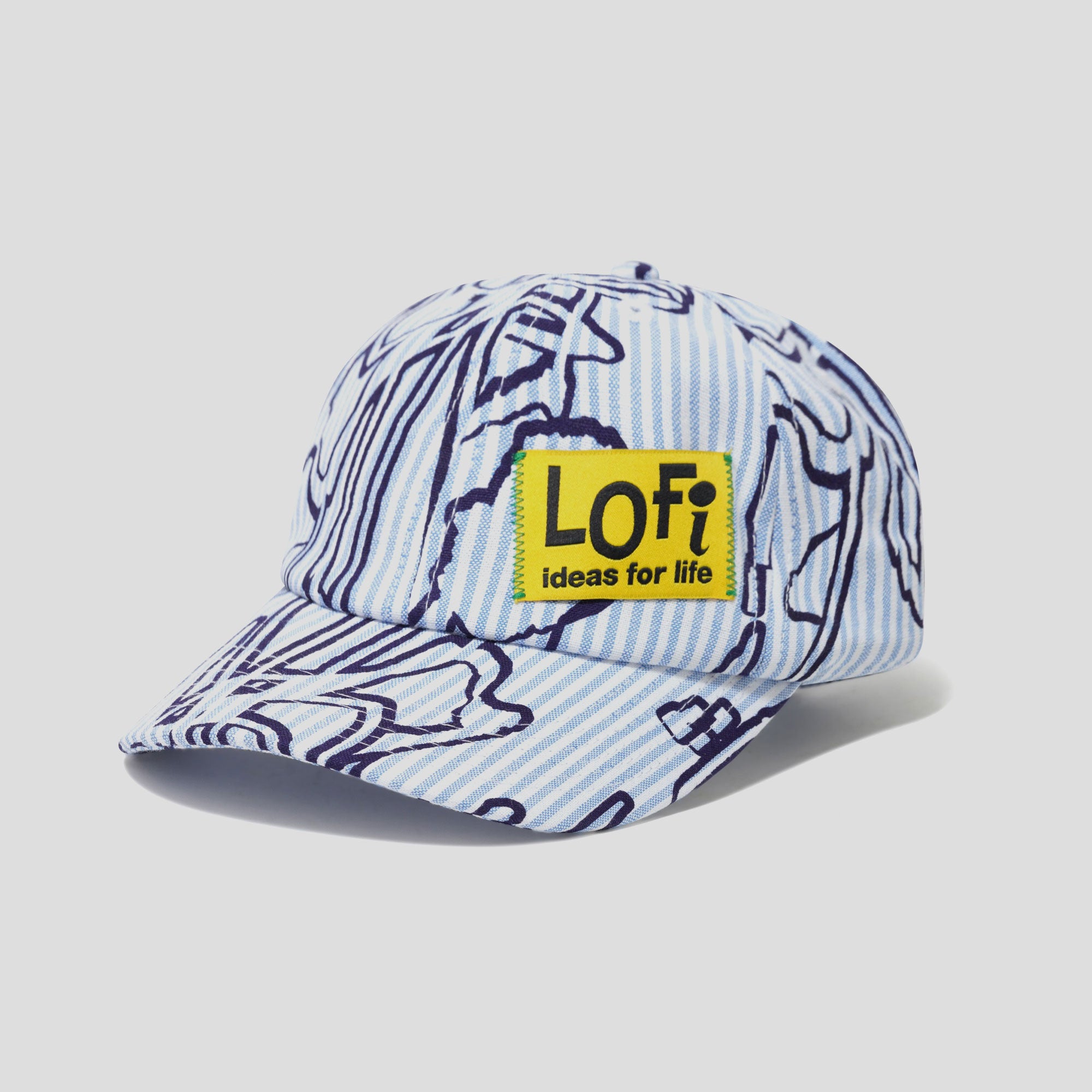 Lo-Fi Emulsion 6 Panel Cap - Blue / White