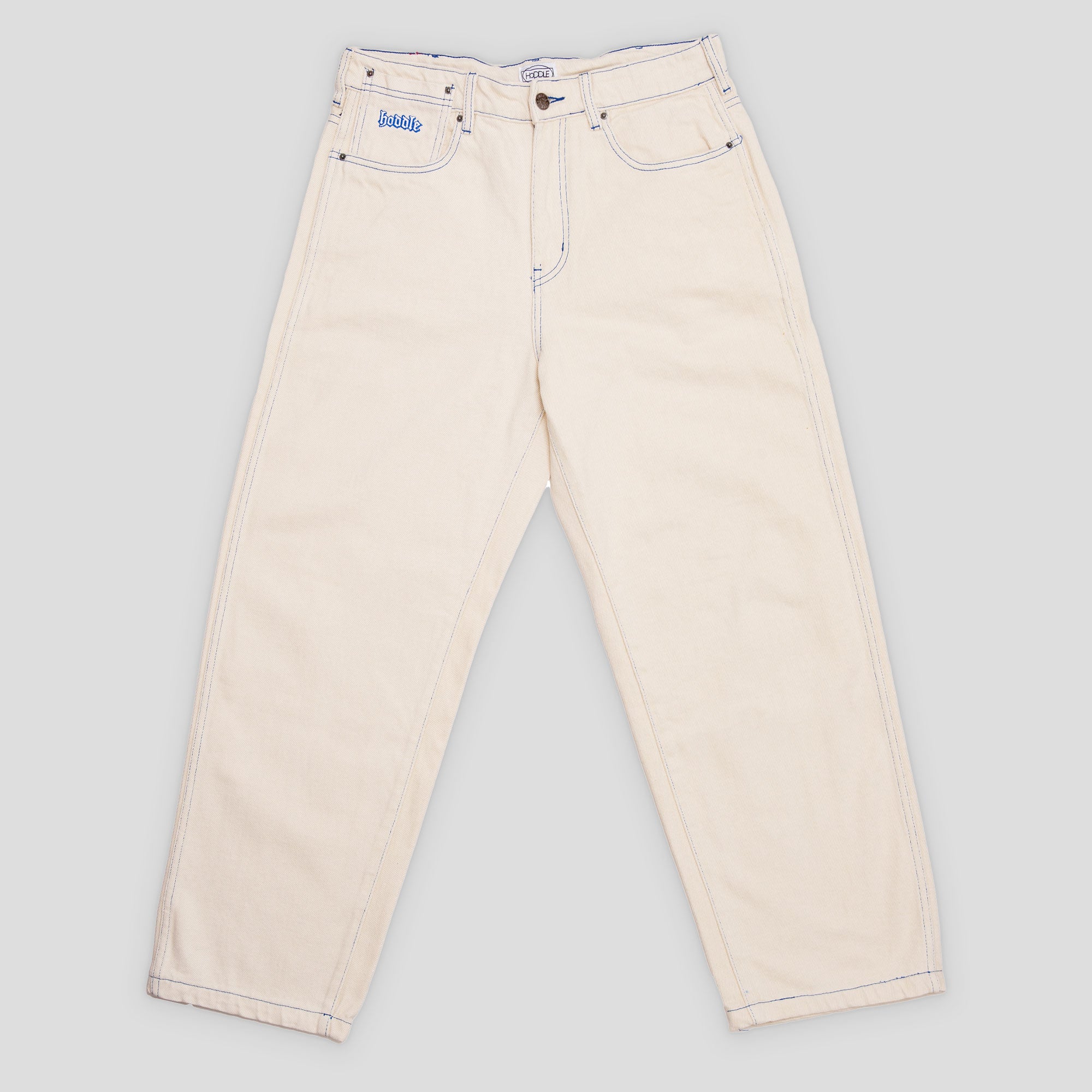 Hoddle 16 Ounce Denim Ranger Jean - White / Blue Stitch