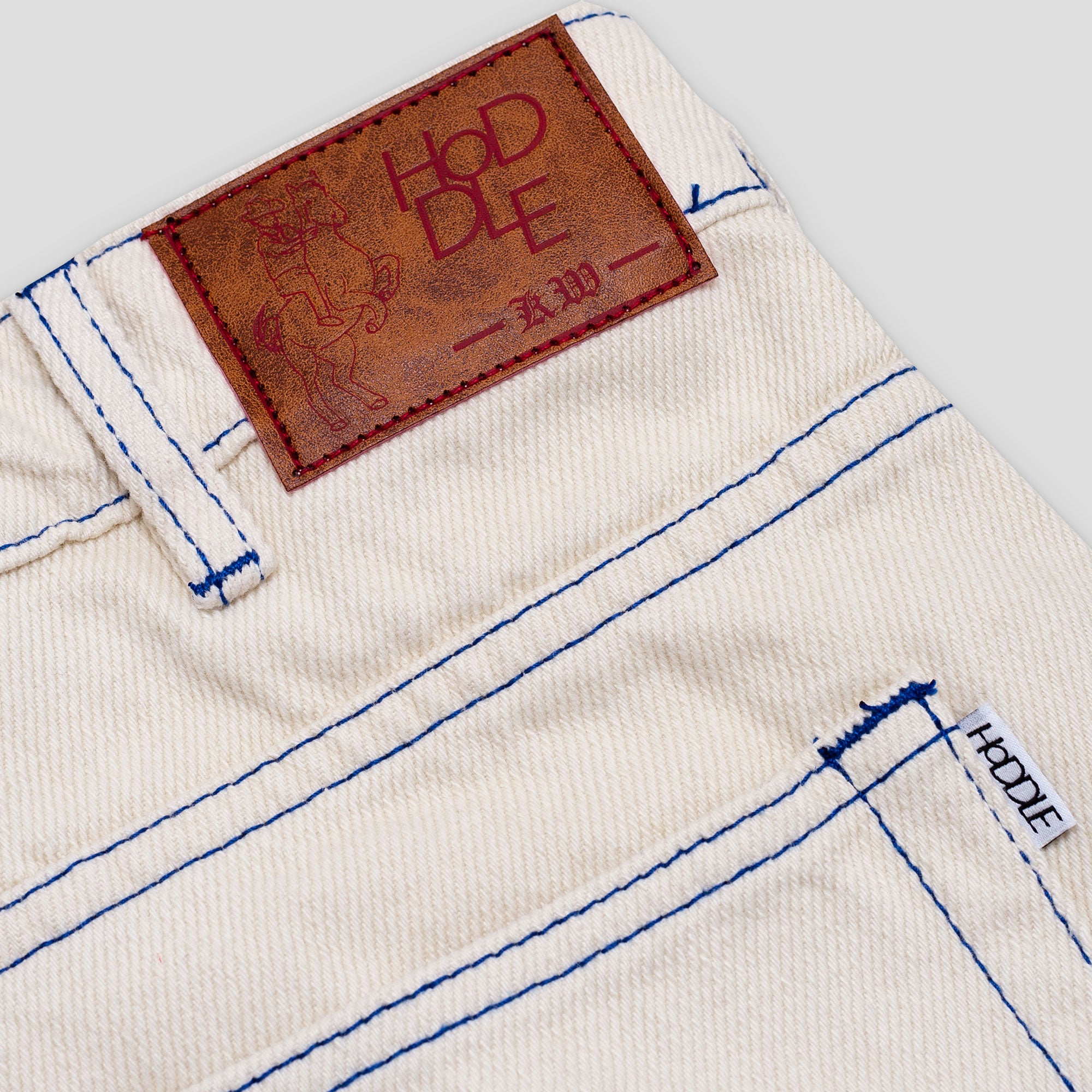 Hoddle 16 Ounce Denim Ranger Jean - White / Blue Stitch