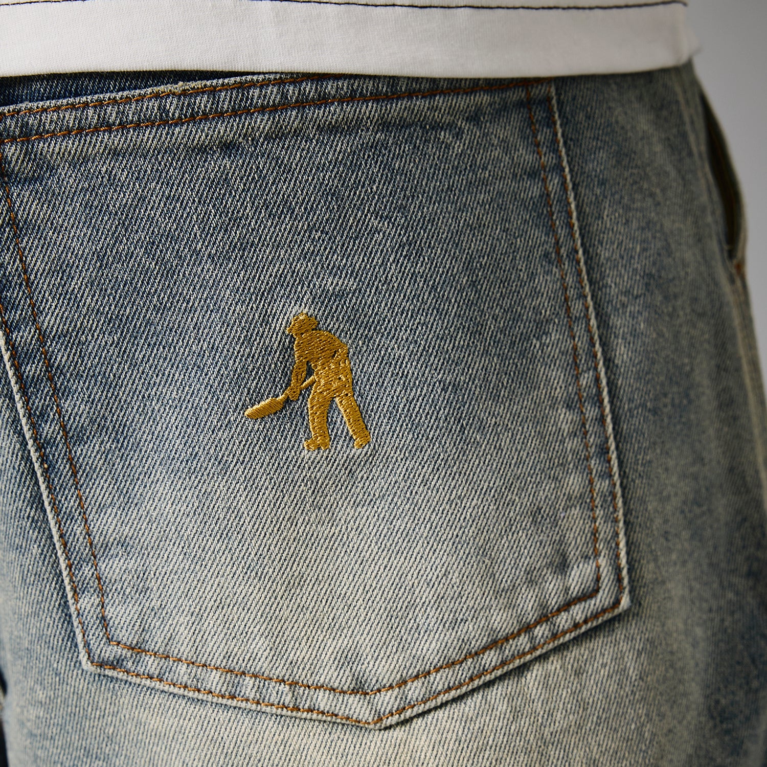 Pass~Port Workers Club Denim Short - Faded Washed Light Indigo