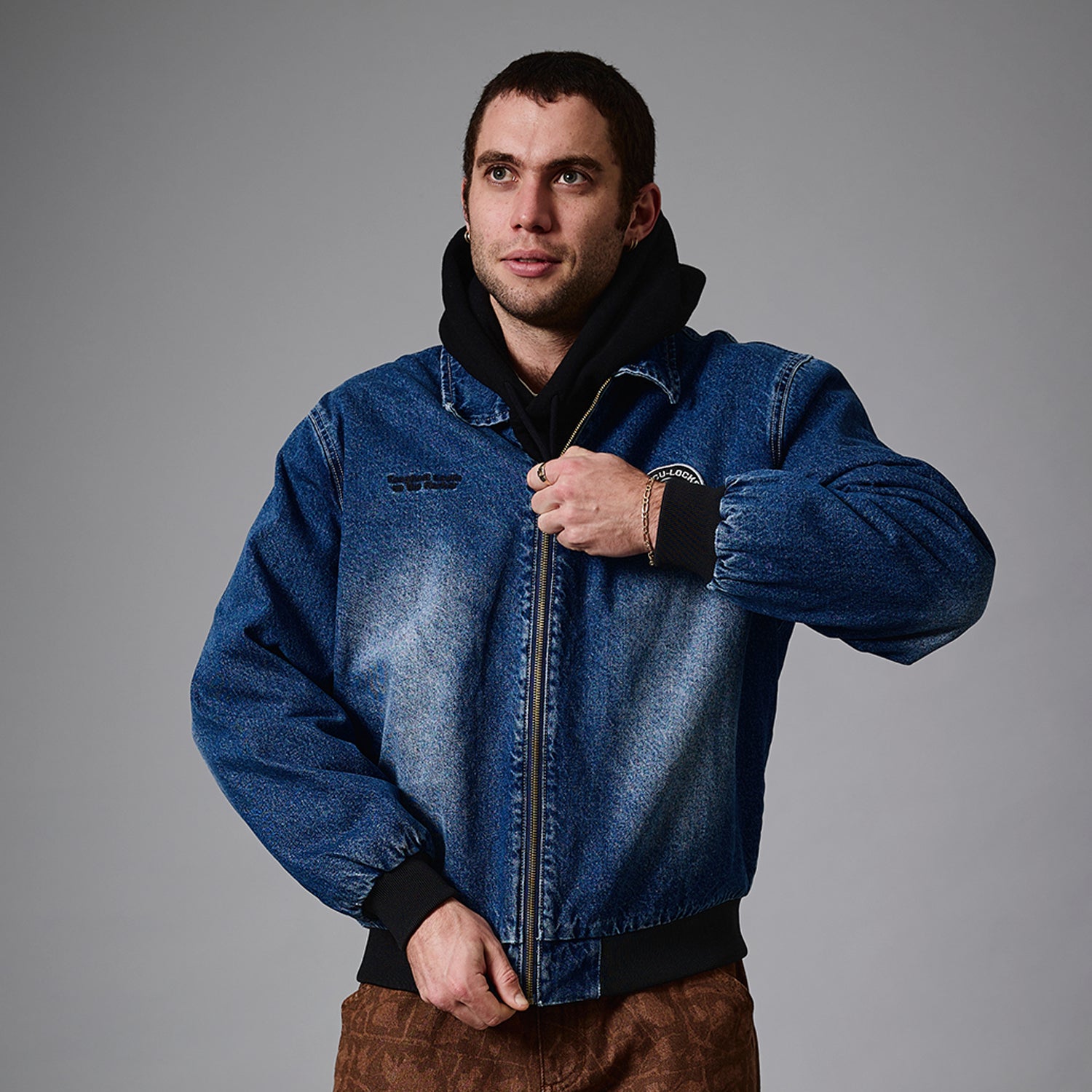 Pass~Port Hercu-Locks Recycled Denim Freight Jacket - Washed Dark Indigo