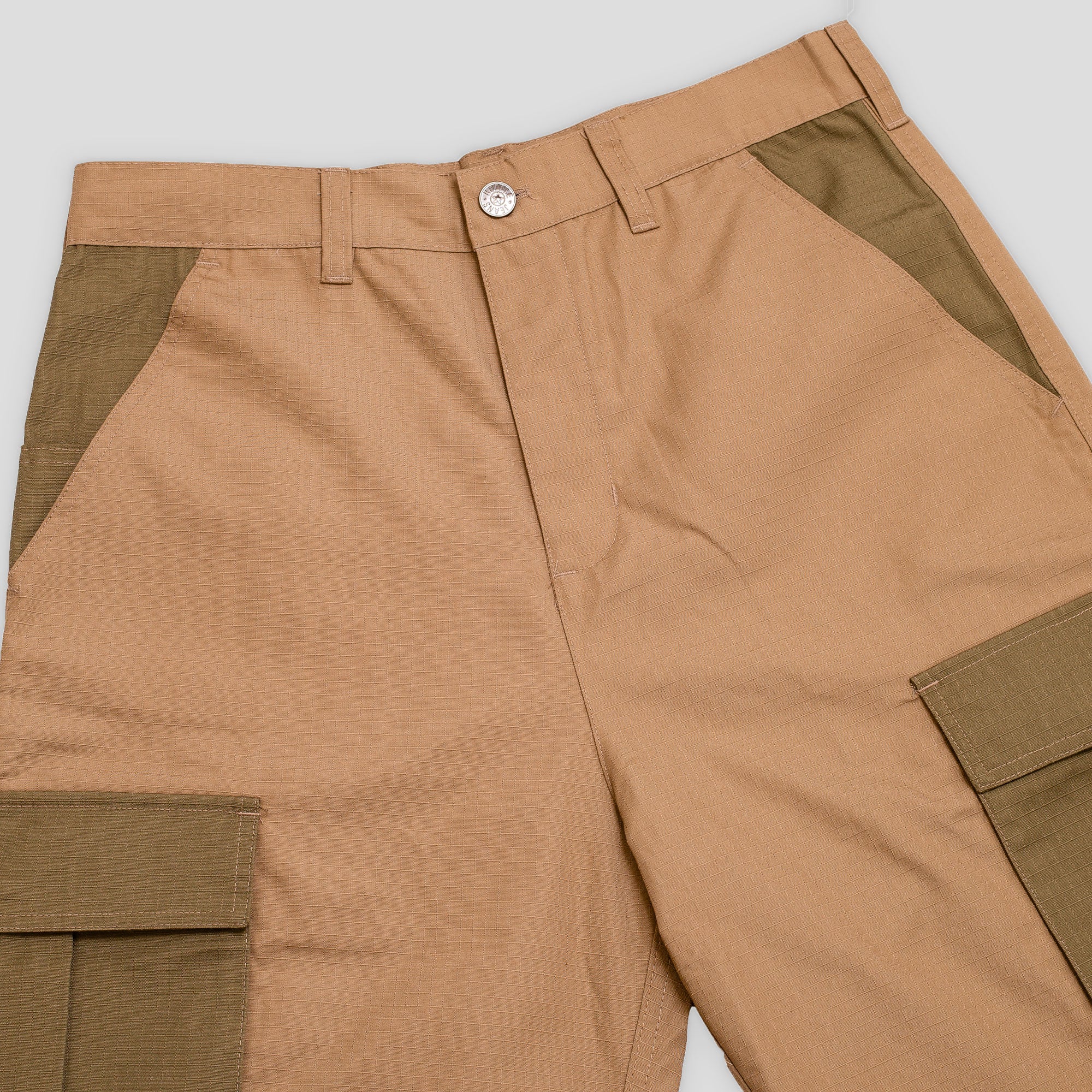 Hoddle Pleated Ripstop Cargo Pants - Tan / Khaki