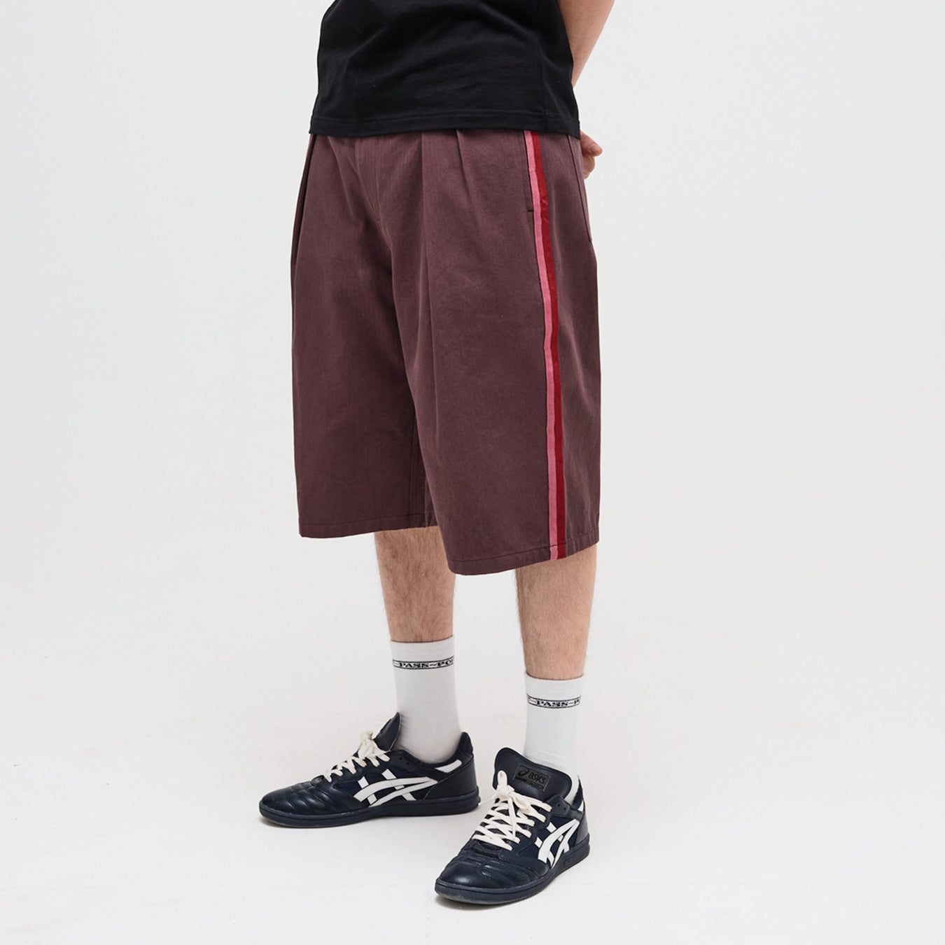 Pass~Port Leagues Club Short - Side Stripe Plum