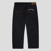 Cash Only Logo Baggy Denim Jeans - Washed Black