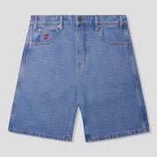 Cash Only Logo Denim Shorts - Washed Indigo