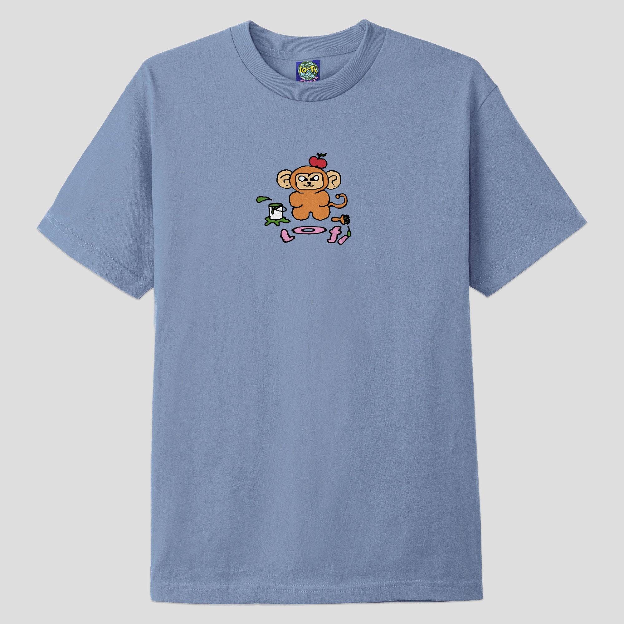 Lo-Fi Art Monkey Tee - Slate Blue