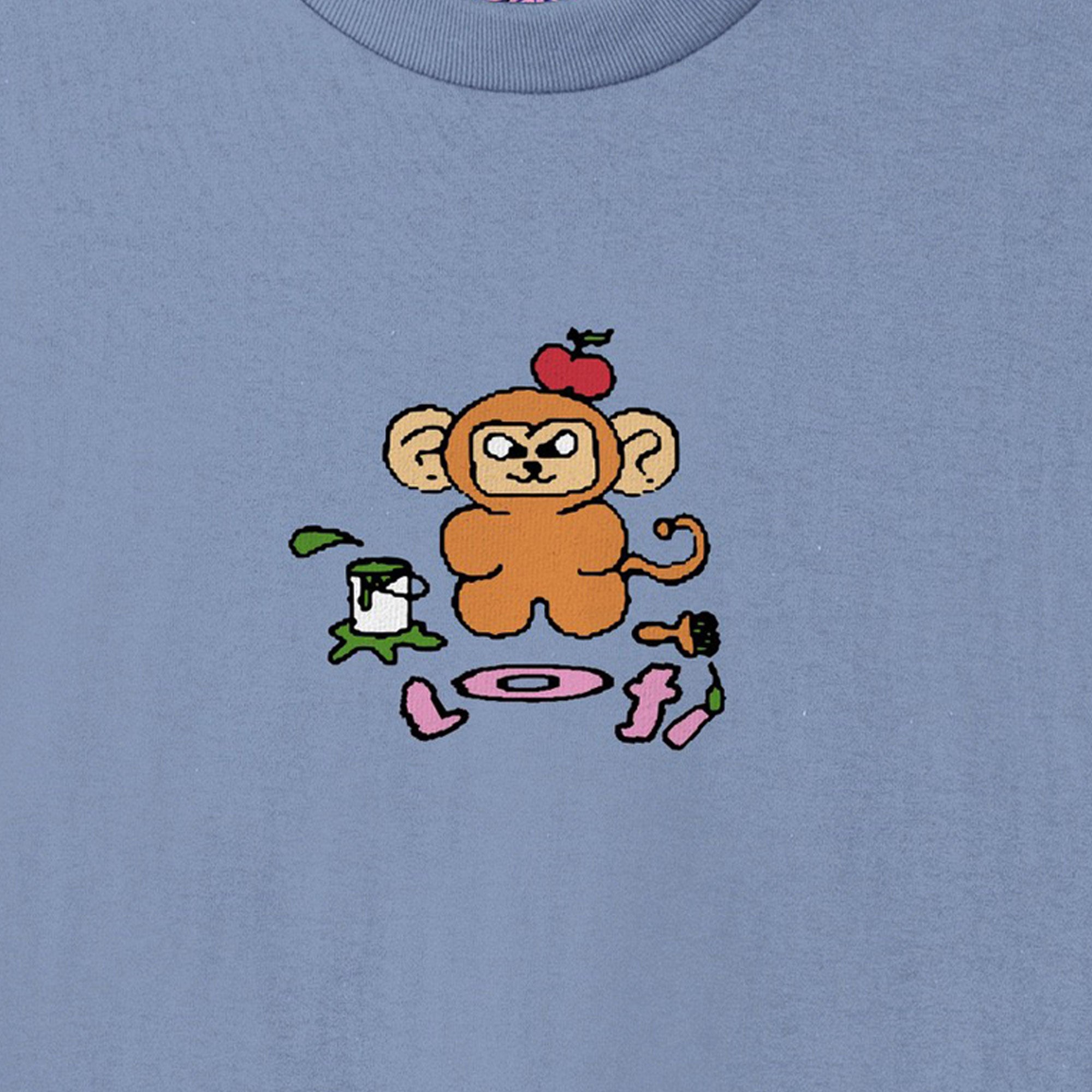 Lo-Fi Art Monkey Tee - Slate Blue