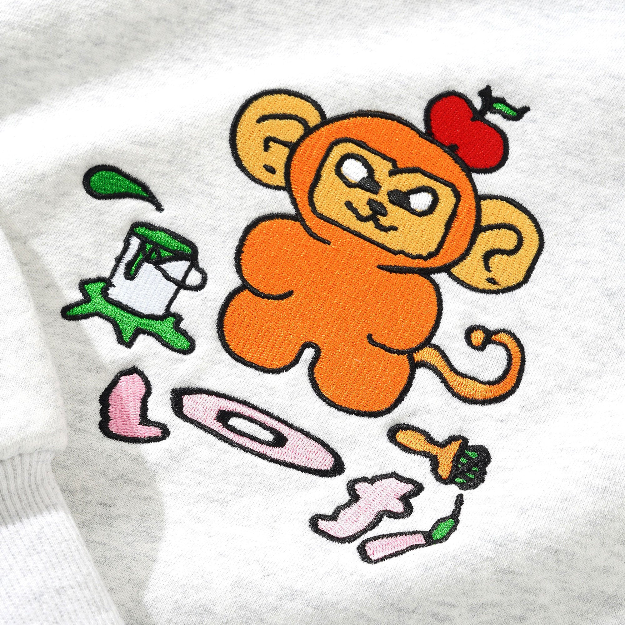 Lo-Fi Art Monkey Pullover Hood - Ash