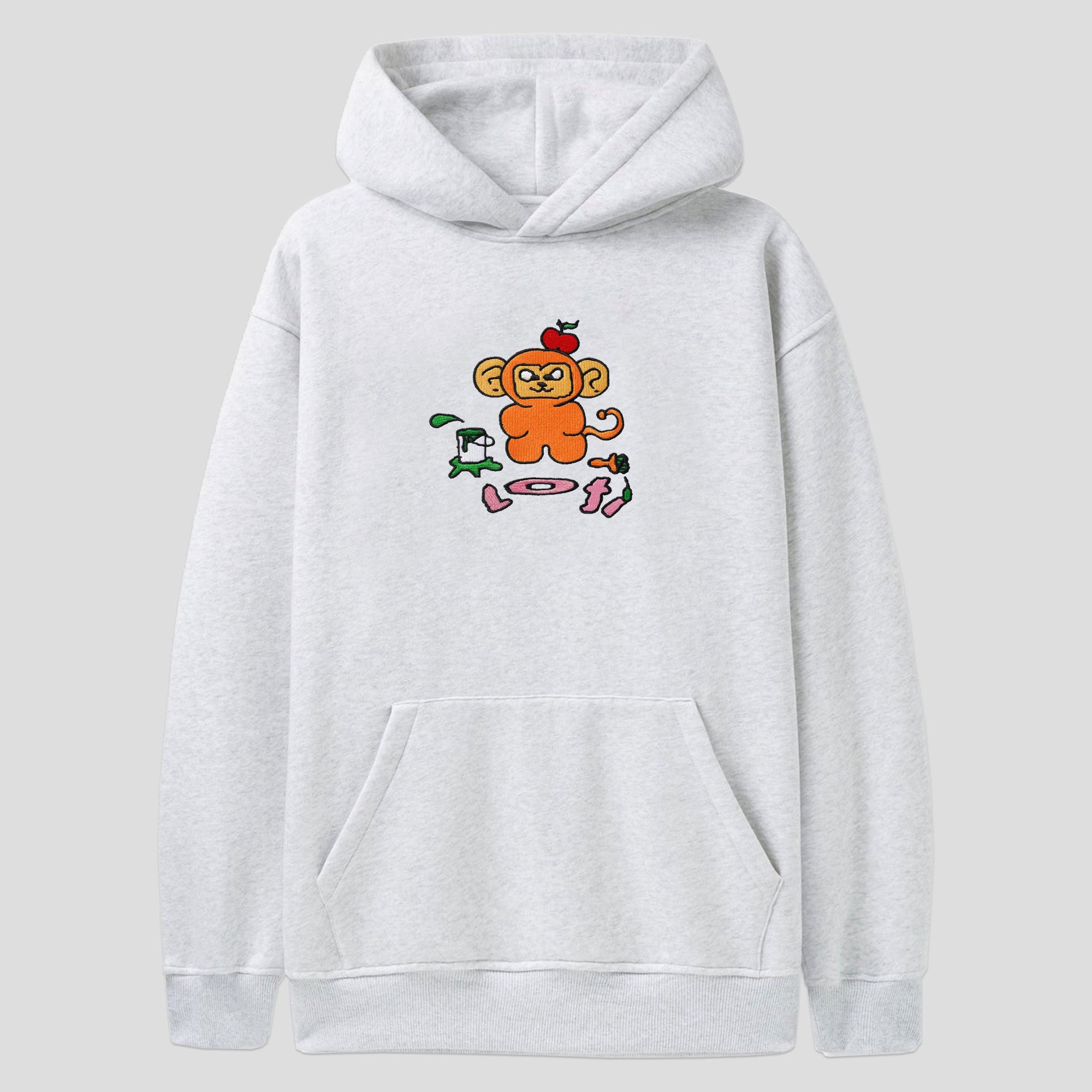 Lo-Fi Art Monkey Pullover Hood - Ash