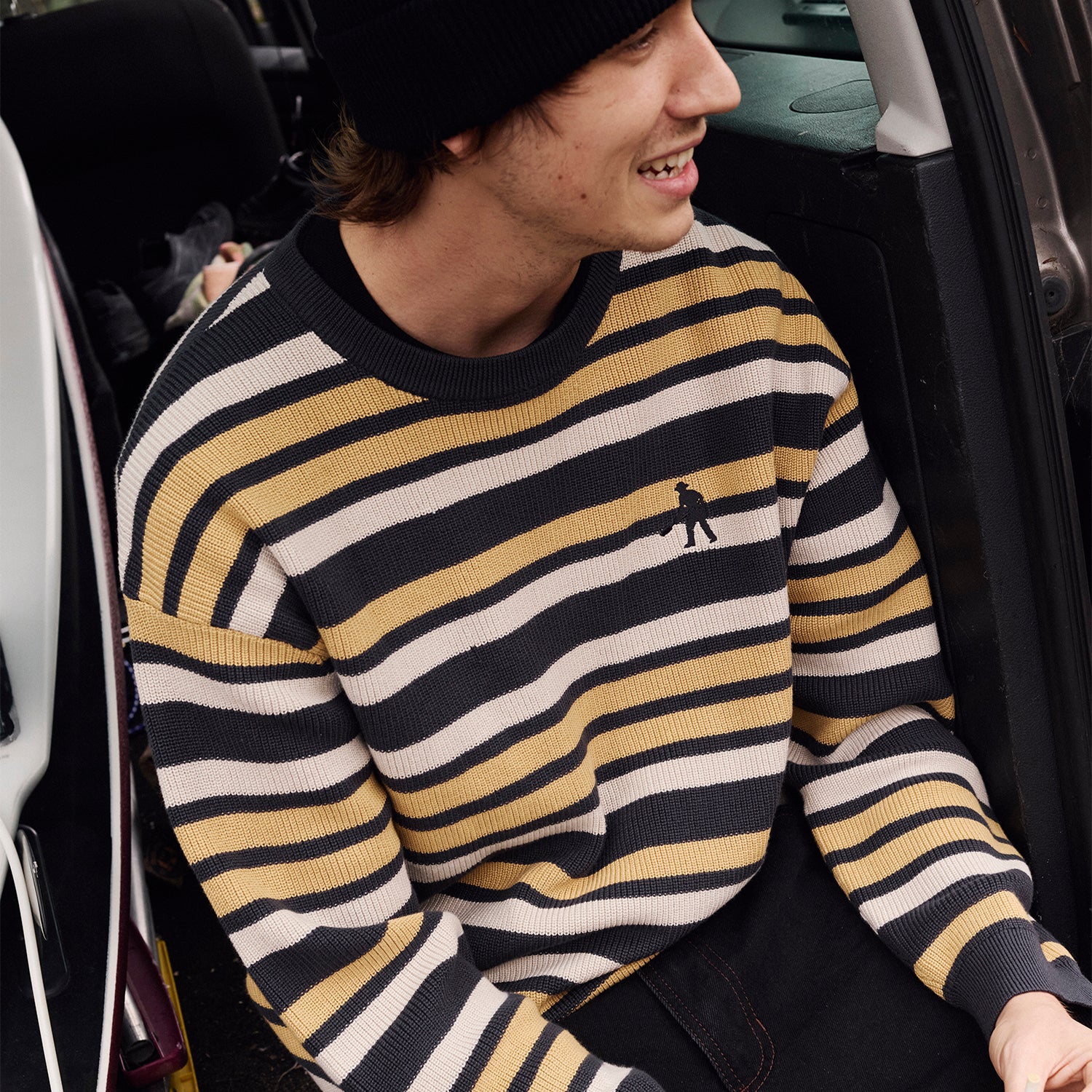 PASS-PORT ニット Pass~Port Overlocked Organic Knit Sweater - Navy