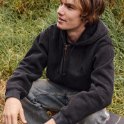 Pass~Port Solid Workers Zip Hood - Washed Black