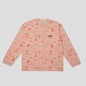 Hoddle Quiet Joe Long-Sleeve Tee - Salmon / Burnt Orange