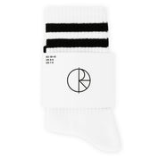 Polar Skate Co. Happy Sad Rib Socks - White