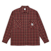 Polar Skate Co. Mike LS Flannel Shirt - Oxblood Check
