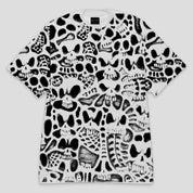 Personal Joint Skull Star All Over Print Ziggy Tee - White / Black