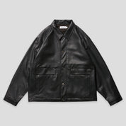 Evisen High Bridge Leather Jacket - Black