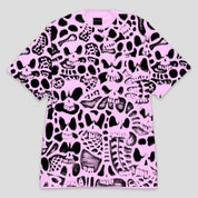 Personal Joint Skull Star All Over Print Ziggy Tee - Pink / Black