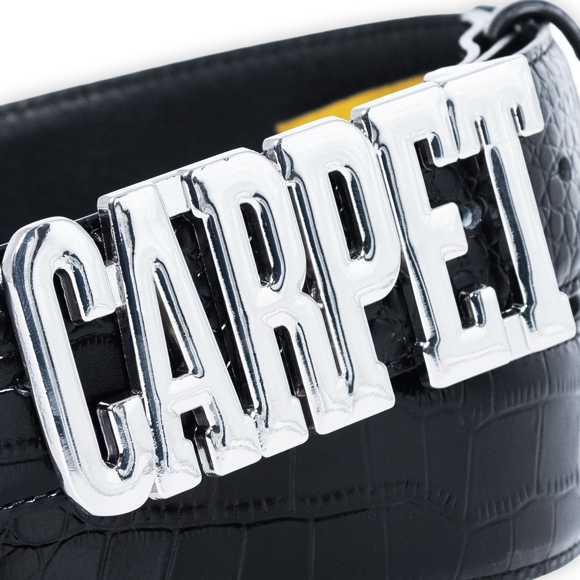 Carpet Company Crocskin Leather Belt - Black