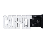 Carpet Company Crocskin Leather Belt - Black