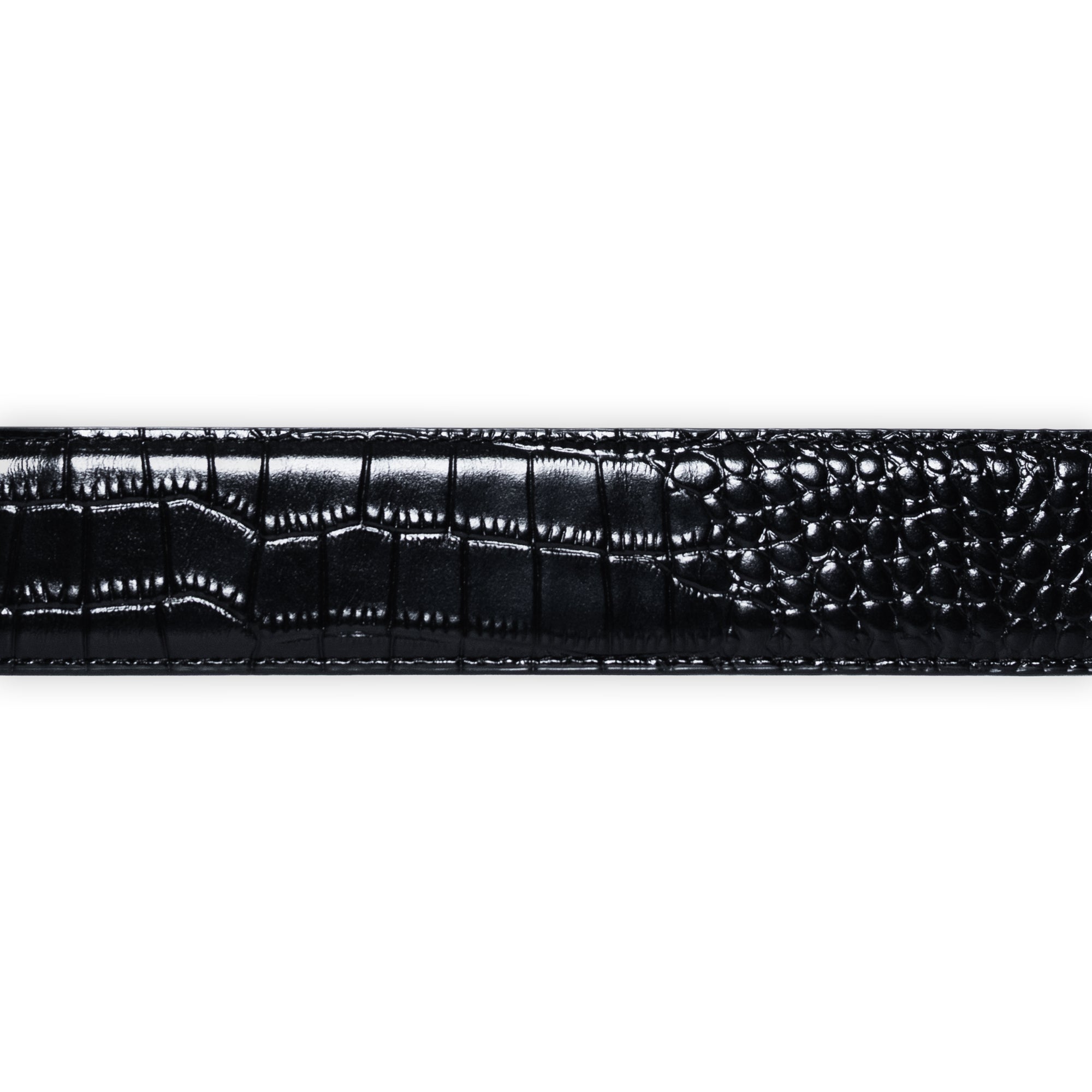 Carpet Company Crocskin Leather Belt - Black