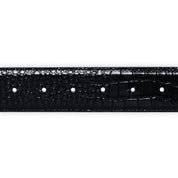 Carpet Company Crocskin Leather Belt - Black