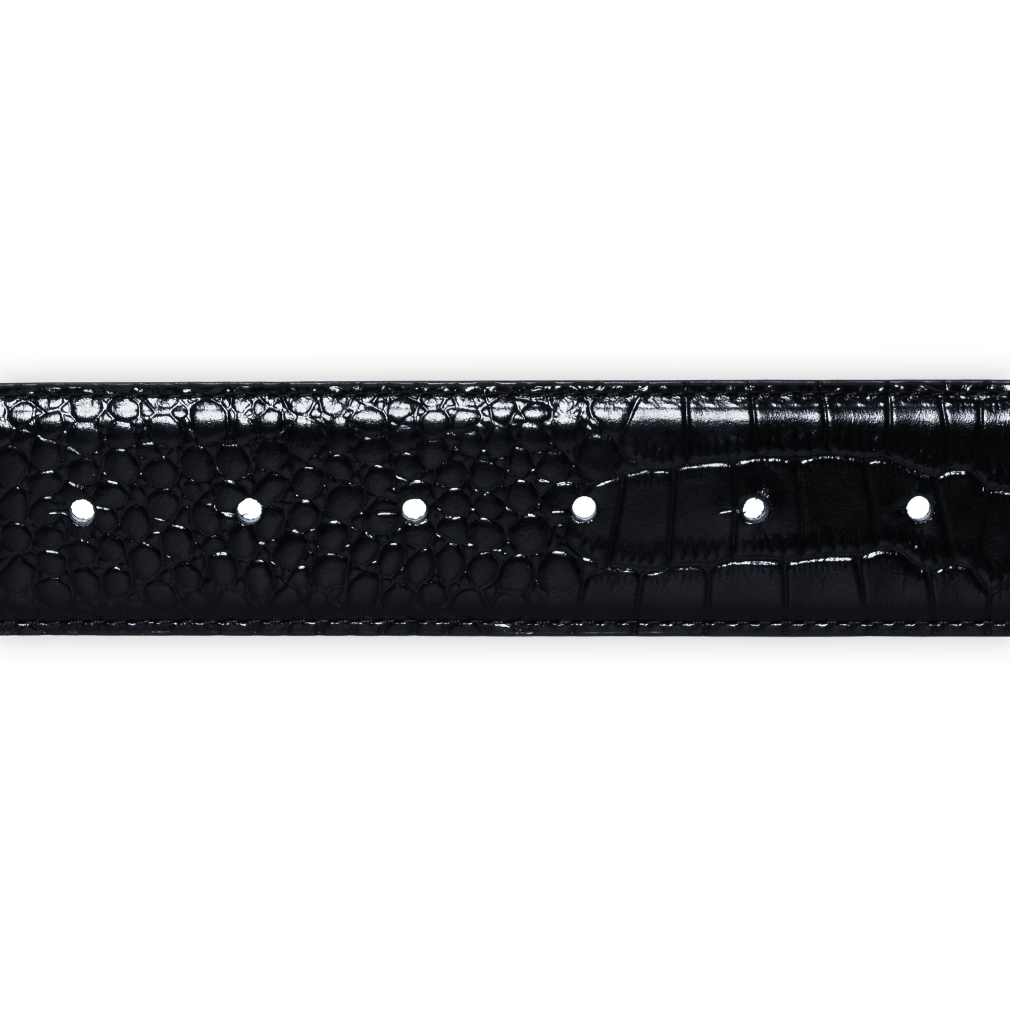 Carpet Company Crocskin Leather Belt - Black